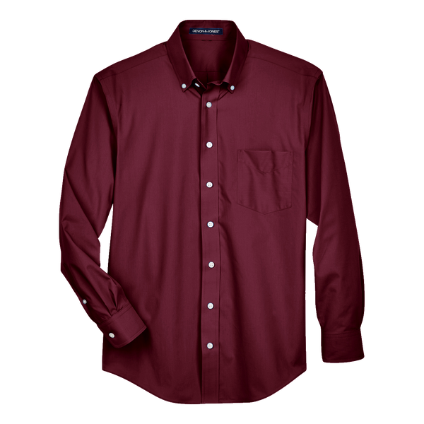 D1934M Mens Crown Woven Solid Broadcloth Shirt