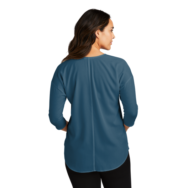 D1858W Ladies Concept 3/4-Sleeve Soft Split Neck Top