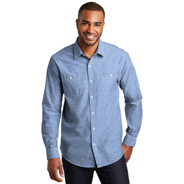 D1930M Mens Slub Chambray Shirt