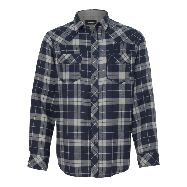 D1201M Mens Yarn-Dyed Long Sleeve Flannel Shirt