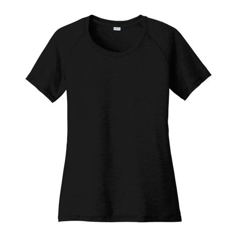 D1857W Ladies Tri-Blend Wicking Scoop Neck Raglan Tee