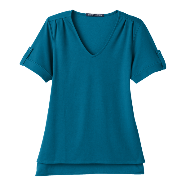 D2024 Ladies Plaited Rolled-Sleeve Top