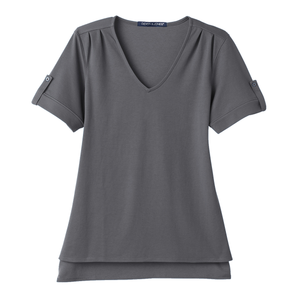 D2024 Ladies Plaited Rolled-Sleeve Top