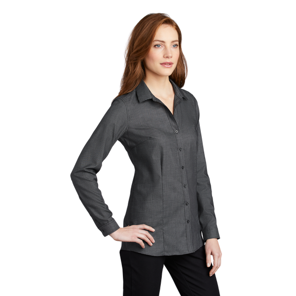 D2023W Ladies Pincheck Easy Care Shirt